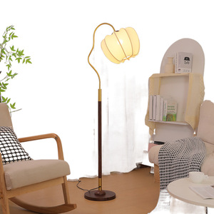 Lámpara de Pie Estilo Japonés con Fuente de Luz LED, Base de Madera, Iluminación Ambiental para Sala de Estar, Dormitorio - Product Image 5