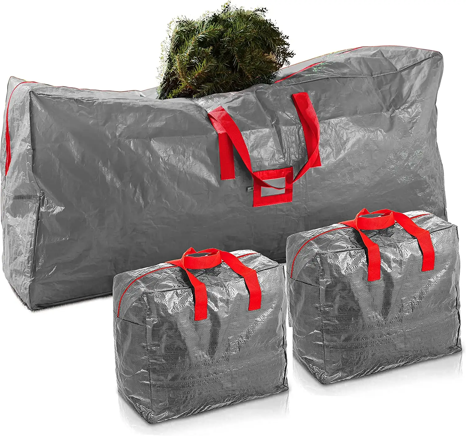 3 पैक क्रिसमस कृत्रिम पेड़ बैग अप करने के लिए फिट बैठता है 7.5 पैर कृत्रिम क्रिसमस पेड़ पेड़ों के लिए अतिरिक्त बड़े भंडारण कंटेनर