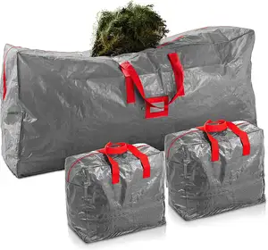3包圣诞人造树包适合高达7.5英尺的人造圣诞树超大树木储存容器