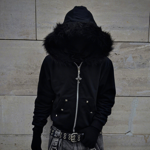 Fabricant Personnalisé Unisexe 360 420 g/m² Molleton de Coton Français Fausse <span class=keywords><strong>Fourrure</strong></span> À Capuche Veste Hoodie Vierge Zippée pour Hommes - Product Image 1