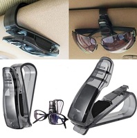 Porte-lunettes en cuir pu, pour visière de soleil, pour voiture, porte-lunettes avec Clip-carte de billet