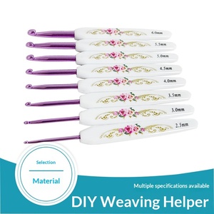 Juego de Agujas de Ganchillo de Aluminio con Mango de Plástico ABS Impreso, 16 Piezas, Juego Completo Fino y Grueso, Estuche con Cierre - Product Image 3