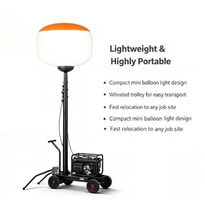 Tour d'éclairage mobile manuelle à LED sur remorque, avec générateur diesel, mât télescopique et éclairage de travail extérieur nocturne sur roues - Product Image 6
