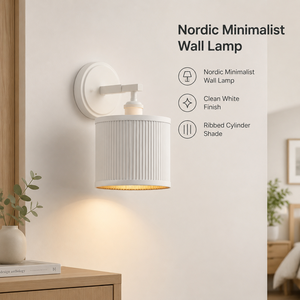 Lámpara de Pared de Diseño Nórdico Moderno, Hierro Blanco E27, Decorativa para Interiores, Hogar, Dormitorio, Sala de Estar, Pasillo, Interruptor Estándar - Product Image 2