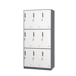 Casier en acier à 9 portes pour personnel scolaire avec serrures à combinaison et à clé – Casiers métalliques pour rangement de vêtements, verrouillables à clé - Product Image 5