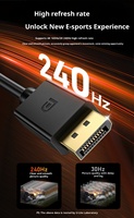 Câble 8K pour HDMI 1.4 de 1 m avec gaine en PVC/tressée/nylon pour PS5, ordinateur portable, moniteur, projecteur, carte graphique