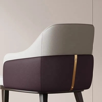 Ensemble de chaises de salle à manger VL de luxe en bois de haute qualité pour restaurant, hôtel, cuisine, café, avec revêtement en cuir et design banquet en bois et métal