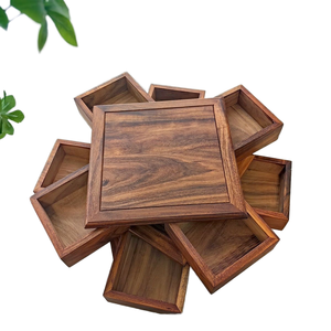 Plateau rectangulaire en noyer biodégradable et écologique pour la restauration, les hôtels, OEM personnalisé, Vietnam HORECA - Product Image 1