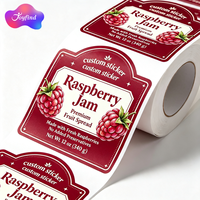 Rouleau d'étiquettes personnalisées pour aliments, autocollants adhésifs pour emballage, utilisables avec une machine à étiqueter, étiquettes en vinyle imperméables pour pots de confiture