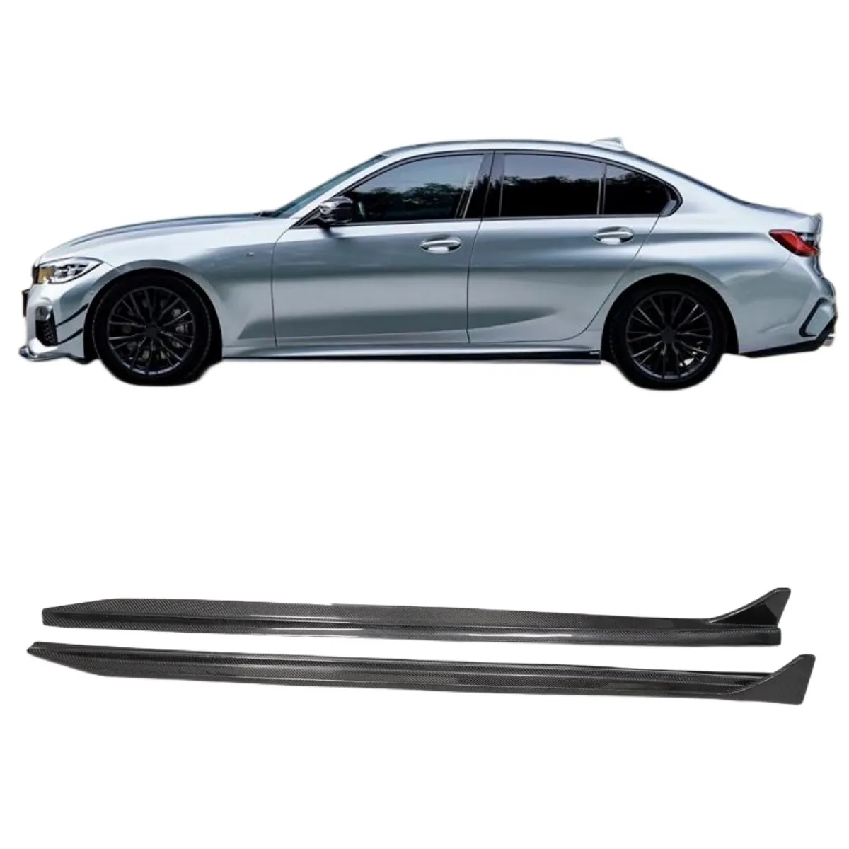 Kd Stijl Carbon Fiber Side Rok Body Kit Voor Bmw 3 Serie G20 G28 Auto Side Rokken Extension