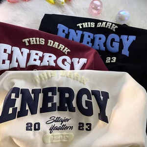 2025 T-Shirt in cotone 100% oversize da uomo con maniche al collo <span class=keywords><strong>per</strong></span> lettere stampate a sbuffo prodotte dall'azienda di <span class=keywords><strong>magliette</strong></span> bianche - Product Image 5