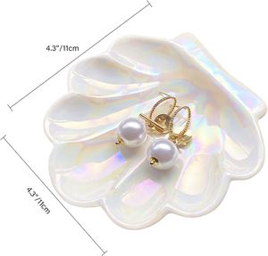 Bandeja de Joyería Blanca Perla con Logotipo Personalizado, Porta Anillos, Plato Decorativo Pequeño para Anillos, Aretes y Collares - Product Image 3