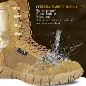 Zapatos de senderismo al aire libre para hombre, <span class=keywords><strong>botas</strong></span> tácticas de desierto de <span class=keywords><strong>montaña</strong></span>, <span class=keywords><strong>impermeables</strong></span>, transpirables, de cuero nobuk, suela intermedia de TPU superior, bota de goma - Product Image 2