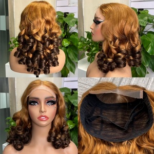 Perruques Humaines Bouclées et Volumineuses à Prix de Gros, Perruque Bob Courte en Cheveux Naturels, Perruque Frontale en Dentelle 5*5, Densité 250%, Livraison Rapide - Product Image 4