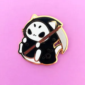 Pin anime logam kustom pin hewan murah enamel lembut