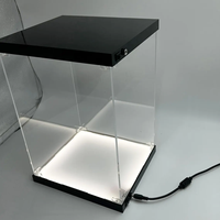 Vitrine personnalisée éclairée par LED en acrylique de qualité supérieure-Boîte transparente avec éclairage intégré pour objets de collection