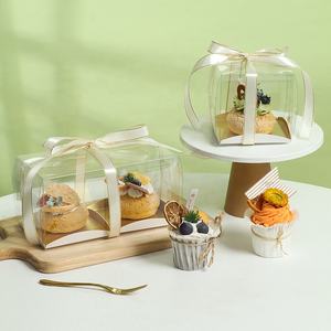 XJH 1/<span class=keywords><strong>2</strong></span>/4 boşluklar tatlı pasta ekmek ambalaj kağıt kek çörek hediye temizle Cupcake gıda Donut kutuları - Product Image 3