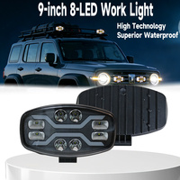 Lumière de travail tout-terrain super lumineuse à 8 LED, étanche IP67, 8000 lumens, 60W, en alliage d'aluminium pour camion, SUV, VTT