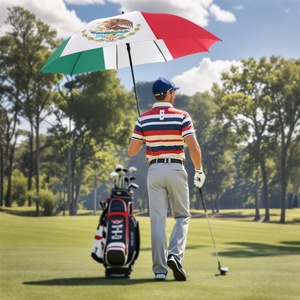 Paraguas de Golf con Bandera de México, Personalizado, Grande, Impermeable, Resistente al Viento, Diseño Patriótico con Emblema Nacional de Águila, Serpiente y Cactus, Recto - Product Image 4
