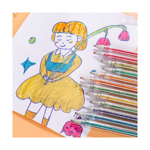 Ensemble de stylos <span class=keywords><strong>gel</strong></span> à paillettes colorées, écriture fluide, encre scintillante vibrante pour journalisation, cartes, <span class=keywords><strong>scrapbooking</strong></span>, papeterie décorative - Product Image 4