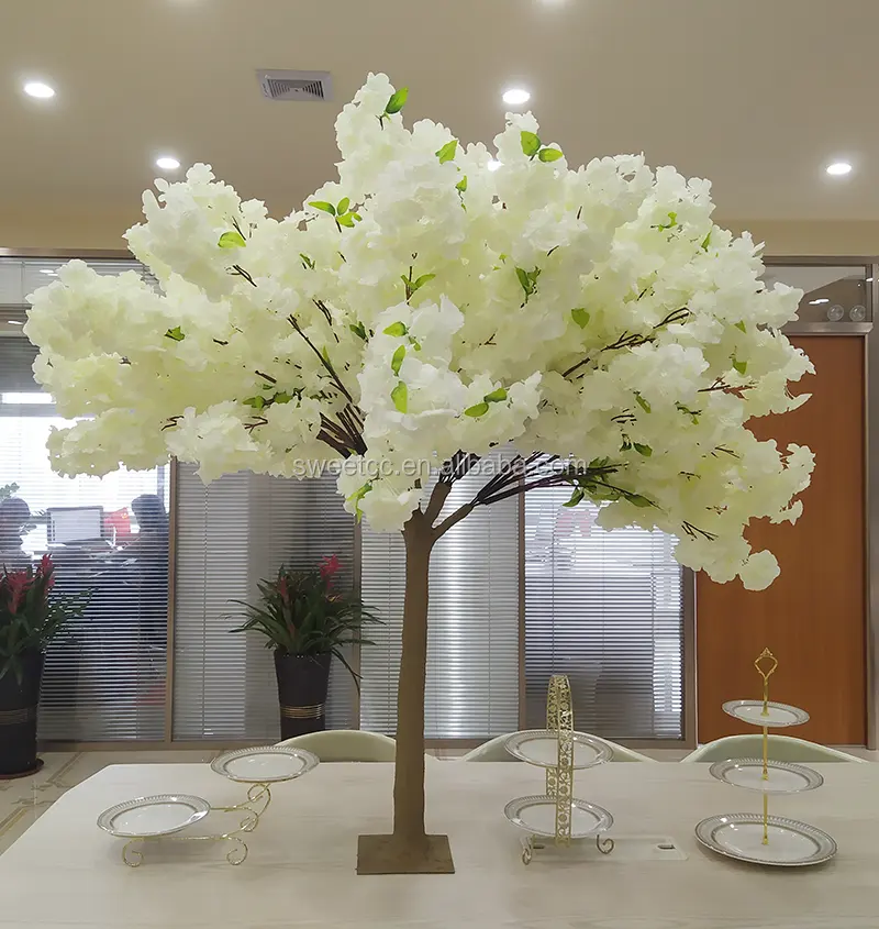 1.4 m bianco cherry blossom tree piccolo artificiale albero di ciliegio in fiore di nozze tavola di nozze centrotavola