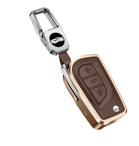 Étui de protection pour clé de voiture en alliage d'aluminium pour Toyota COROLLA camry LEVIN REIZ highlander RAV4, porte-clés pliable, porte-clés, sac - Product Image 4