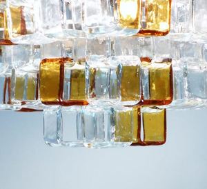 Simig chiếu sáng mazzega Mặt dây chuyền đèn hiện đại ý Thiết kế Tinh thể thủy tinh Murano Đèn chùm cho phòng ngủ hình dạng dài kích thước trung - Product Image 3