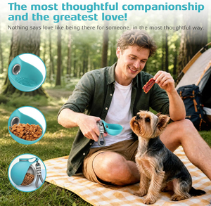 <span class=keywords><strong>Bottiglia</strong></span> d'Acqua Portatile 2-in-1 in Acciaio Inox per Cani e Gatti con Ciotola Pieghevole in Silicone, Antigoccia per Escursioni, Viaggi e Uso all'Aperto - Product Image 2