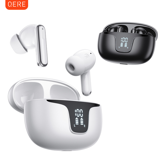 QERE E60 Active Noise Cancellation Reduction in Ear TWS Sport Headset Gaming Blue Tooth Earbuds Wireless Headphones Earphone