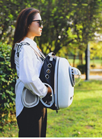 Sac à dos pour chat respirant en forme de capsule spatiale, coque rigide en PC imperméable, transporteur portable pour animaux de compagnie avec fenêtre bulle pour les voyages en extérieur