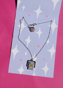 Collana con Carta dei Tarocchi Sole Luna Rettangolare Smaltata su Entrambi i Lati per Donne - Product Image 5