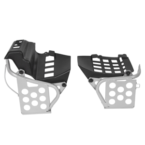 Paio di protezioni nere per tacco poggiapiedi per Yamaha Banshee 90-06 sinistra + destra Nerf bar - Product Image 1