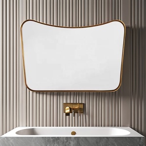 <span class=keywords><strong>Miroir</strong></span> intelligent étanche personnalisé à motif symétrique irrégulier <span class=keywords><strong>Miroir</strong></span> de salle de bain avec cadre en métal à bord étroit pour hôtels et villas - Product Image 6