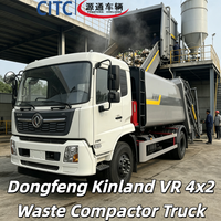 Camion à ordures compacteur Dongfeng Kinland VR 4x2 fiable pour les services d'assainissement multi-villes, volume de carrosserie personnalisable