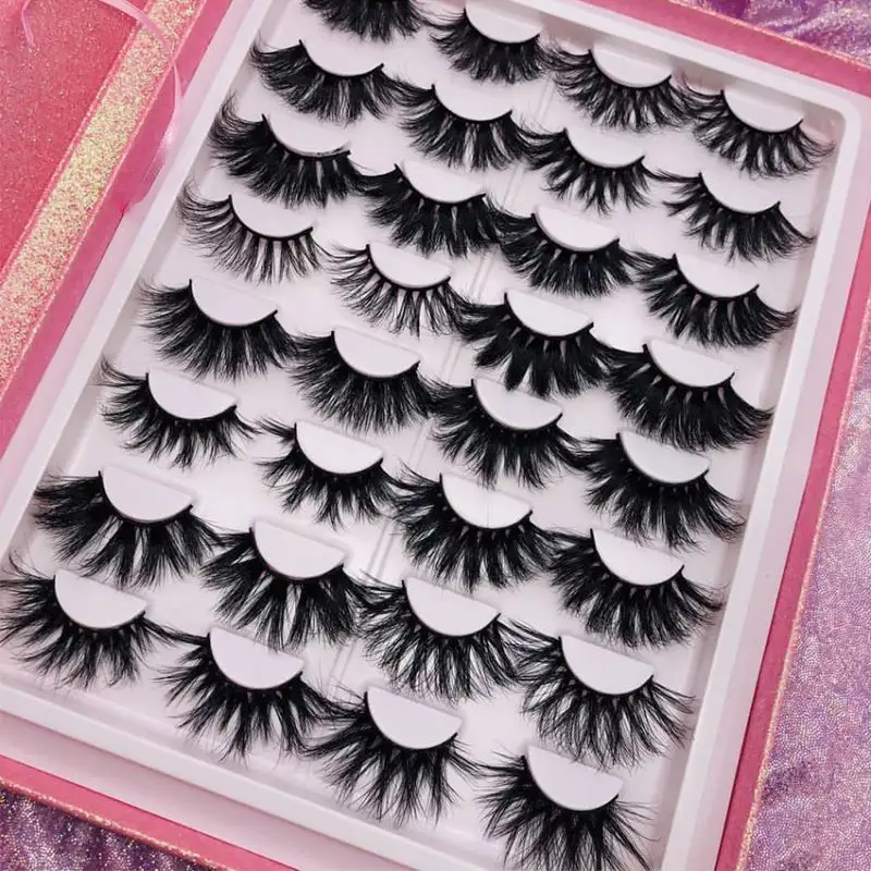 Private Label False Eyelashes 25Mm Lashes Long Length 3D Faux Mink Eyelashes Strip Lashes Human 25Mm Lashes