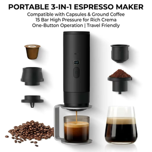 Machine à expresso portable Kingze 3-en-1, 15 bars de pression, cafetière électrique de voyage pour <span class=keywords><strong>capsules</strong></span> et poudre - Product Image 2