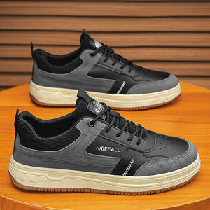 Zapatillas Retro de Hombre al por Mayor de Fábrica - Calzado Casual de PU para Caminar, Estilo Urbano, en Negro y Beige - Product Image 3