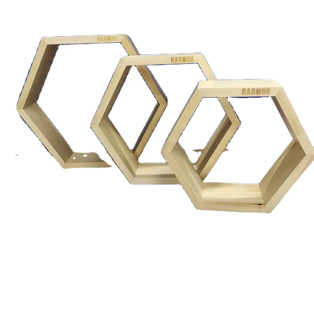 Estantería hexagonal flotante para dormitorio, estantería montada en la pared