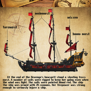 Moule King 13109S 3251PCS Ship Serie QA Revenge <span class=keywords><strong>Pirate</strong></span> Ship Ornament Model Building Block Model Technical Toy Festival Gift - Product Image 4