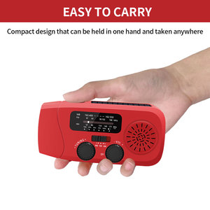 HM Portable 5000mAh Emerncy Radio AM FM <strong>WB</strong>/NOAA Speaker with Flashlight Solar Hand Crank - Product Image 6