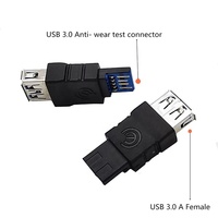 Adaptateur de transfert de données USB 3.0 A Femelle vers Mâle blindé anti-usure avec construction en plastique et métal noir/bleu