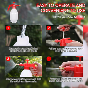 Handheld Garden Pump <b>Sprayer</b> 1.5L Plastic Pressure <b>Sprayer</b> Adjustable Brass Nozzle for Plants Lawn Cleaning - Product Image 3