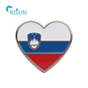 Ljubljana esloveno Eslovenia bandera nevera imán sombrero gorra esmalte solapa Pin insignia broche personalizado Eslovenia esmalte Pin - Product Image 3