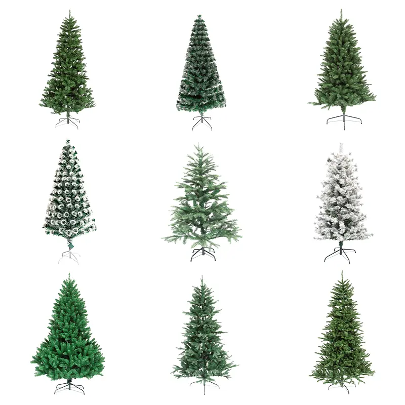 Actualización de árbol de Navidad Artificial de 4/5/6/7/8ft con 360 luces LED de cadena blanca cálida árbol de Navidad verde con patas de Metal duraderas