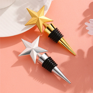 Five-Pointed Star Wine <b>Stopper</b> Gold And Silver Metal Sealing Bottle <b>Stopper</b> For Wedding Party Gift - Product Image 1