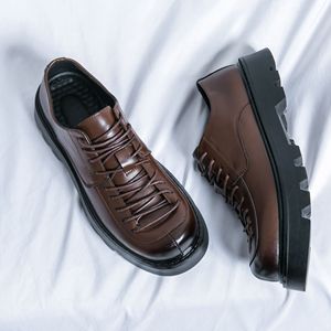 2026 New <b>Style</b> Large Size Men's Thick Soled Round <b>Head</b> Boots Height Increasing Motorcycle Boots Non-Slip Casual - Product Image 5