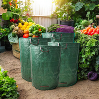 Tambour pliable en PP robuste de 272L sac de déchets de jardin industriel réutilisable personnalisé en usine pour les feuilles et autres fournitures
