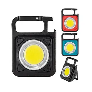 Hot Selling Mini Led Werken Licht Draagbare Camping Buiten Wandelen Usb Oplaadbare Sleutel Licht Met Karabijnhaak