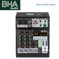 Console de mixage audio BHA M4X 4 canaux avec 99 effets DSP, interface USB, pour DJ, diffusion en direct, performance en soirée, nouvelle arrivée
