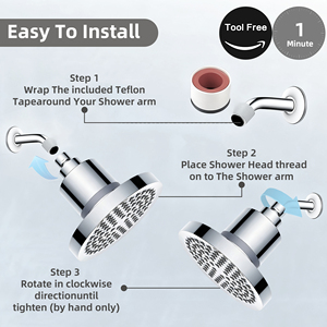 Modern High <strong>Pressure</strong> Filtered <strong>Shower</strong> <strong>Head</strong> 6 Inch Single Outlet-Removes Chlorine Impurities Improves Skin Hair Health <strong>Shower</strong> Room - Product Image 5